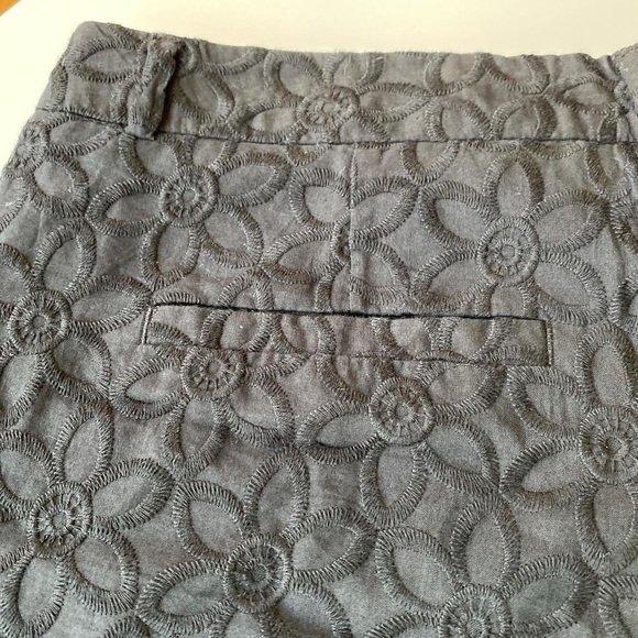 ELLE Black Embroidered Floral Shorts - Picture 3 of 5
